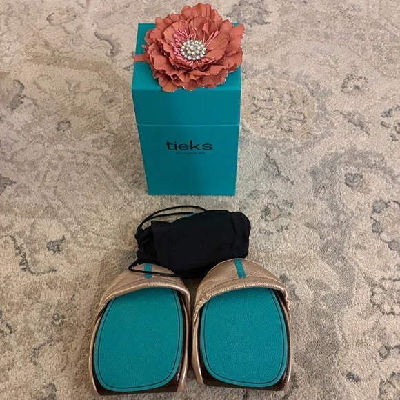 Tieks Metallic Ballet Flats in Rose Gold - Picture 3 of 3